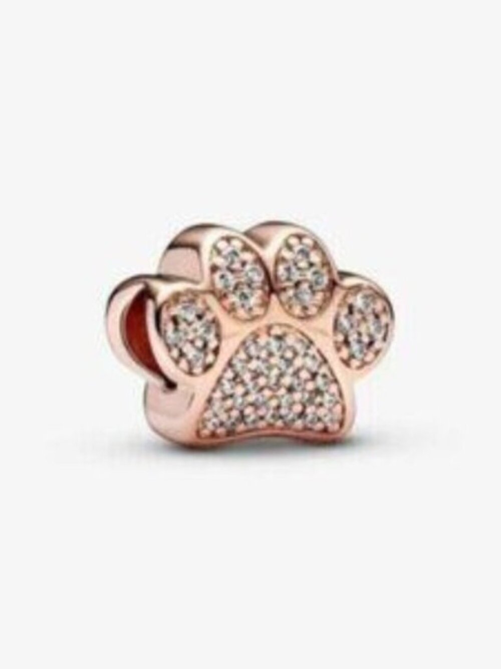 Rose Gold Paw Print Charm